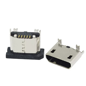 5 pièces Prise de soudure verticale - Prise <span class=keywords><strong>MICRO</strong></span> <span class=keywords><strong>USB</strong></span> Mike MK5P 180 degrés, port <span class=keywords><strong>femelle</strong></span> SMT, insertion droite avec broche de positionnement - Product Image 2