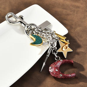Lilangda luxe nouveau sac pendentif porte-clés vente chaude pendentif femme en gros bonne chance étoile lune lettre porte-clés - Product Image 5