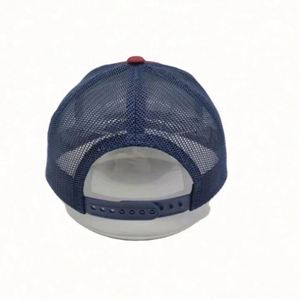Richardson Custom Cotton Embroidered Flat Brim Trucker Mesh Hat Cap with Leather <b>Patch</b> Logo - Product Image 5