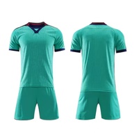 Set Jersey Sepak Bola Vintage Custom Sublimasi 100% Poliester Cepat Kering Lengan Pendek