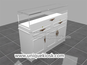 Cửa hàng đồ trang sức màu trắng tinh khiết trưng bày với kính truy cập hàng đầu kim cương cổ điển tủ đồng hồ truy cập để bán - Product Image 5