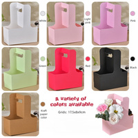Porte-papier Kraft portable pour fleurs de café Sac cadeau élégant pour transporter une boîte d'emballage de fleurs pour transporter des fleurs de café