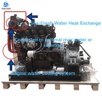 Moteur diesel marin avec boîte de vitesses 24KW-100KW 1500-3000RPM certifié CE ISO, moteur de propulsion marin multicylindre