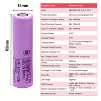 Baterai Lithium Ion Kapasitas Tinggi Sam Sung INR18650 35E 3.7V 3500mAh untuk Lampu Jalan Tenaga Surya dan Power Bank