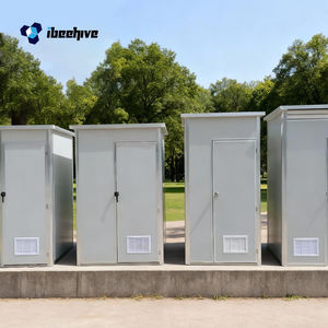 Cabine de douche et de toilettes portable extérieure compacte et moderne à installation rapide avec panneau sandwich <span class=keywords><strong>pour</strong></span> utilisation en parc - Product Image 1