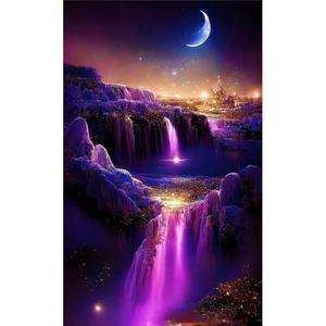 Vente en gros Kits de peintures diamantées au clair de lune <span class=keywords><strong>Kit</strong></span> <span class=keywords><strong>complet</strong></span> d'art de pierres précieuses imprimées - Product Image 1