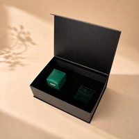 Coffret d'emballage de luxe rigide personnalisé pour bijoux avec couvercle magnétique, insert en velours et sac en papier pour bagues, colliers et bracelets