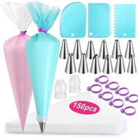 Wiederverwendbare Umweltfreundliche Dreieckige Spritztüllen-Set mit Spritzbeuteln & Sahne-Schabern zum Backen von Cupcakes