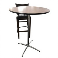 Table de bar moderne en contreplaqué durable et écologique de 24 pouces de diamètre et 30 pouces de hauteur pour usage commercial dans les hôtels, les mariages et les fêtes