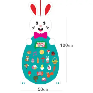 Pendentif décoratif de pâques pour enfants, cadeau de jeu de pâques, lapin en feutre pour mur et porte