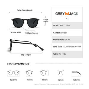 Gafas de Sol Polarizadas Greyjack, Armazón TR90 Negro, Unisex, Protección UV400, Lentes TAC Tipo 3 - Product Image 4