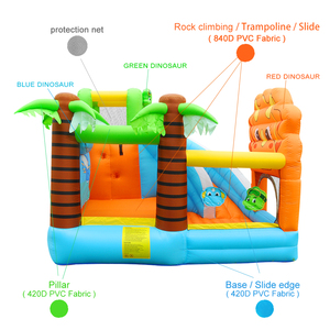 Piccolo leone dinosauro castello gonfiabile per i bambini che saltano casa che rimbalza con scivolo e cuscino d'aria divertente palla Pit - Product Image 2