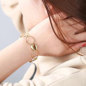 Anillos de Acero Inoxidable para Mujer, Pulseras con Dijes de Dos Tonos, Accesorios con Diseño Bonito - Product Image 5