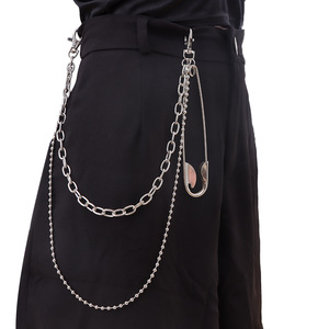 European Fashion Trend Double Layer Metal Waist Chain With <b>Large</b> Brooch Pendant For Daily Wear Hip Hop Style - Product Image 1