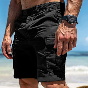 Nouveau <span class=keywords><strong>Short</strong></span> Cargo d'Été pour Homme Style Européen et Américain, Taille Mi-Haute, Multipoches, Couleur Unie, Décontracté, Tendance Plage, Bermuda - Product Image 2
