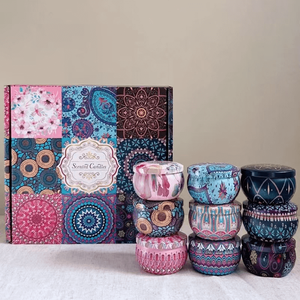 เทียนหอมอโรมาเธอราพีจากขี้ผึ้งถั่วเหลือง ทำมือ ตกแต่งดอกไม้แห้ง กลิ่นหอมติดทนนาน ในโถโลหะ เหมาะเป็นของขวัญงานแต่งงานและวันเกิด - Product Image 1