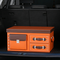 Organisateur de coffre de voiture pour berline et SUV, ajustement universel, en cuir de qualité supérieure, grande capacité, multi-compartiments, boîte de rangement pour voiture