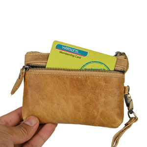 Porte-clés Ando Bag en cuir de vache véritable, vintage, avec fermeture éclair, pochette pour clés de voiture - Product Image 2