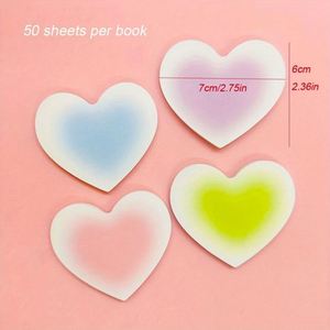 Creative Hand-Drawn Heart Gradient Sticky Notes High Aesthetic Student Message <b>Memo</b> <b>Pads</b> Essential Office Supplies for School - Product Image 2