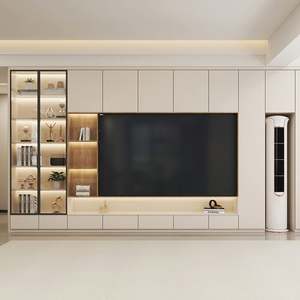 Middle Ancient Style LED <b>TV</b> <b>Stand</b> Cabinet Modern Design <b>Wall</b> <b>Mounted</b> Wooden Floating Living Room Furniture for Hotel Use - Product Image 4