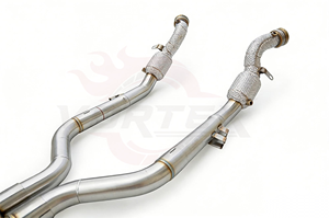ท่อไอเสีย Vortex SS304 สำหรับ Mercedes Benz SL600 R230 5.5T V12 ปี 2003-2011 พร้อมท่อหน้า ท่อกลาง และแผ่นกันความร้อน - Product Image 4