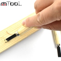12 pièces couteau à découper le bois ciseau ensemble bricolage outils en bois carte blister OEM acier au carbone manche en bois droit outils de sculpture sur bois