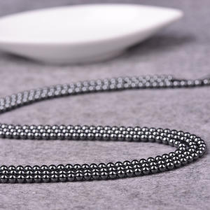 Cuentas de <span class=keywords><strong>piedra</strong></span> Natural hechas a mano, de alta calidad, 2mm-16mm, para joyería, cuentas de hematita, <span class=keywords><strong>piedra</strong></span> magnética negra - Product Image 3