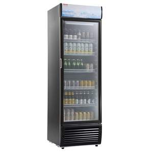 Réfrigérateur commercial DB 420L à porte simple avec vitrine en verre, congélateur, réfrigérateur en acier inoxydable - Product Image 1