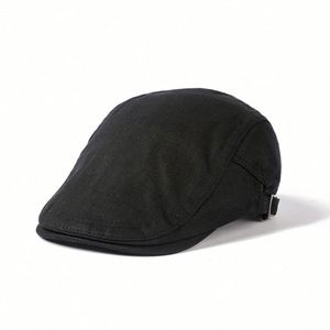 Japanese Vintage Gatsby Hat <b>Men</b> Women Literary Monochrome <b>Flat</b> Top Ivy <b>Cap</b> Man Golf Uniform Beret Hat - Product Image 6