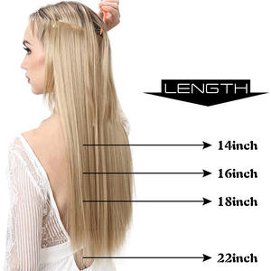 ต่อผมแบบชิ้นเดียวสำหรับผู้หญิง ยุโรป-อเมริกา สำหรับต่อผมแบบซิลค์ทนความร้อนสูง รูปทรงตัวยู <span class=keywords><strong>ผม</strong></span>ยาวตรง มองไม่เห็นรอยต่อ - Product Image 1