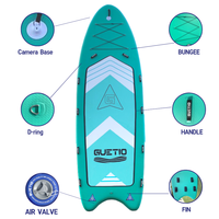 Famille SUP usine gratuite LOGO personnalisé Multi personne Mega Drop Stitch gonflable Stand Up Paddle Board