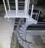 DIY Spiral-Treppenbausatz aus Eisen Metallstufen für Außenbereich Platzsparend Einfache Installation Vorgefertigt Anpassbare Höhe