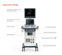 Mesin diagnostik pemindai ultrasound dokter hewan, sistem ultrasonik Doppler warna hewan dengan troli