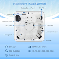Venta al por mayor de Sunrans, proveedores de spa, bañeras de hidromasaje de masaje de lujo, 6 personas, bañera de hidromasaje Plug and Play