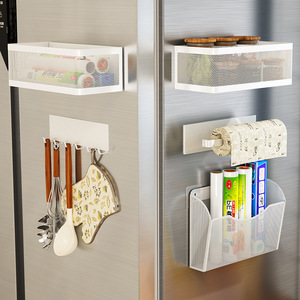 Estante magnético rectangular para almacenamiento lateral en el refrigerador de la cocina, montado en la pared para condimentos, cebollas, jengibre y ajo. - Product Image 2