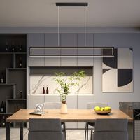 Lustre de salle à manger de style nordique, petit et moyen, en fer noir, luminaire suspendu LED, hauteur réglable, intensité variable, pour la maison, le restaurant, le bar