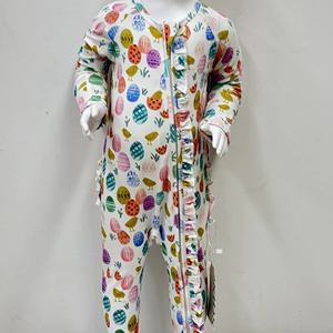 Combinaison pour enfants <span class=keywords><strong>OKIDS</strong></span> unisexe en fibre de bambou et élasthanne avec fermeture éclair, imprimé rafraîchissant, avec poche pour les pieds - Product Image 1
