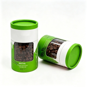 Tubos de Cartón Kraft Blancos con Logotipo Personalizado, Envases de Papel de Grado Alimenticio para Granos de Café, Latas con Tapa de Plástico para Té y Manualidades - Product Image 3