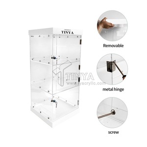 Vitrine en acrylique <span class=keywords><strong>avec</strong></span> portes verrouillables, 3 niveaux, vitrine transparente pour magasin de détail, exposition - Product Image 3