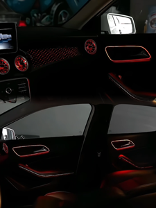 Luce Ambientale per Auto a 64 Colori per <span class=keywords><strong>Mercedes</strong></span> Benz CLA/<span class=keywords><strong>GLA</strong></span>/A/B-Class W156/ W117/W246 /W176 Accessori di Illuminazione Auto Arcobaleno - Product Image 5