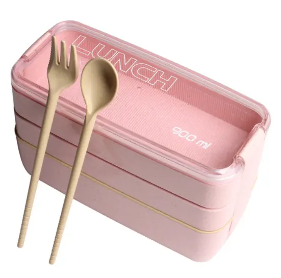 Hộp Cơm Trưa Bento 750Ml Theo Yêu Cầu Của Thương Hiệu Kamus Hộp Cơm Trưa Bằng Nhựa Hai Lớp Bán Chạy