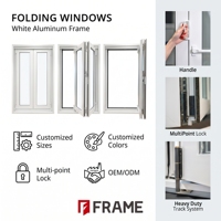 Fenêtre pliante horizontale en aluminium, fenêtre en verre à double battant pour balcon, villa et terrasse, OEM ODM, taille personnalisée, design moderne