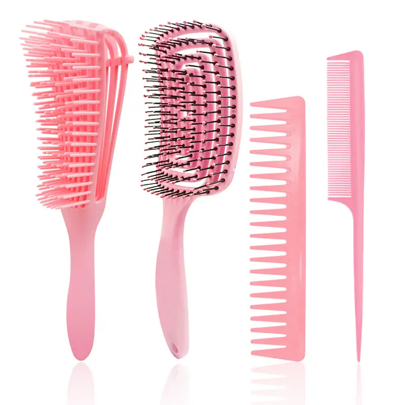 Detangling hair brush custom logo straight hair comb barber set for hair brushes manufacturers men women