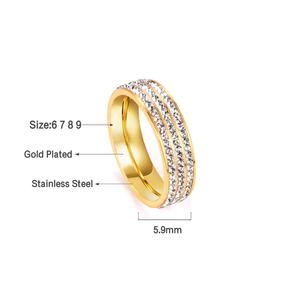 Anillos Brillantes de Nuevo Diseño, Joyería de Acero Inoxidable, Chapado en Oro de 18K, Anillo Personalizado de Alta Calidad con Circonita Cúbica para Mujer - Product Image 2