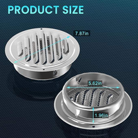 WANROM Capot de ventilation moderne en acier inoxydable de 4 pouces pour sortie d'air murale extérieure, avec grille de protection pour tuyau d'extraction de hotte