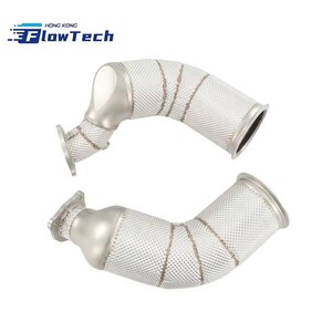 ท่อลง FlowTech SS304 คุณภาพสูง พร้อมแผ่นกันความร้อน สำหรับ Audi RS4 B9.5 RS5 F5 2.9T TFSI V6 EA839 แบบยึดติดโดยตรง - Product Image 6