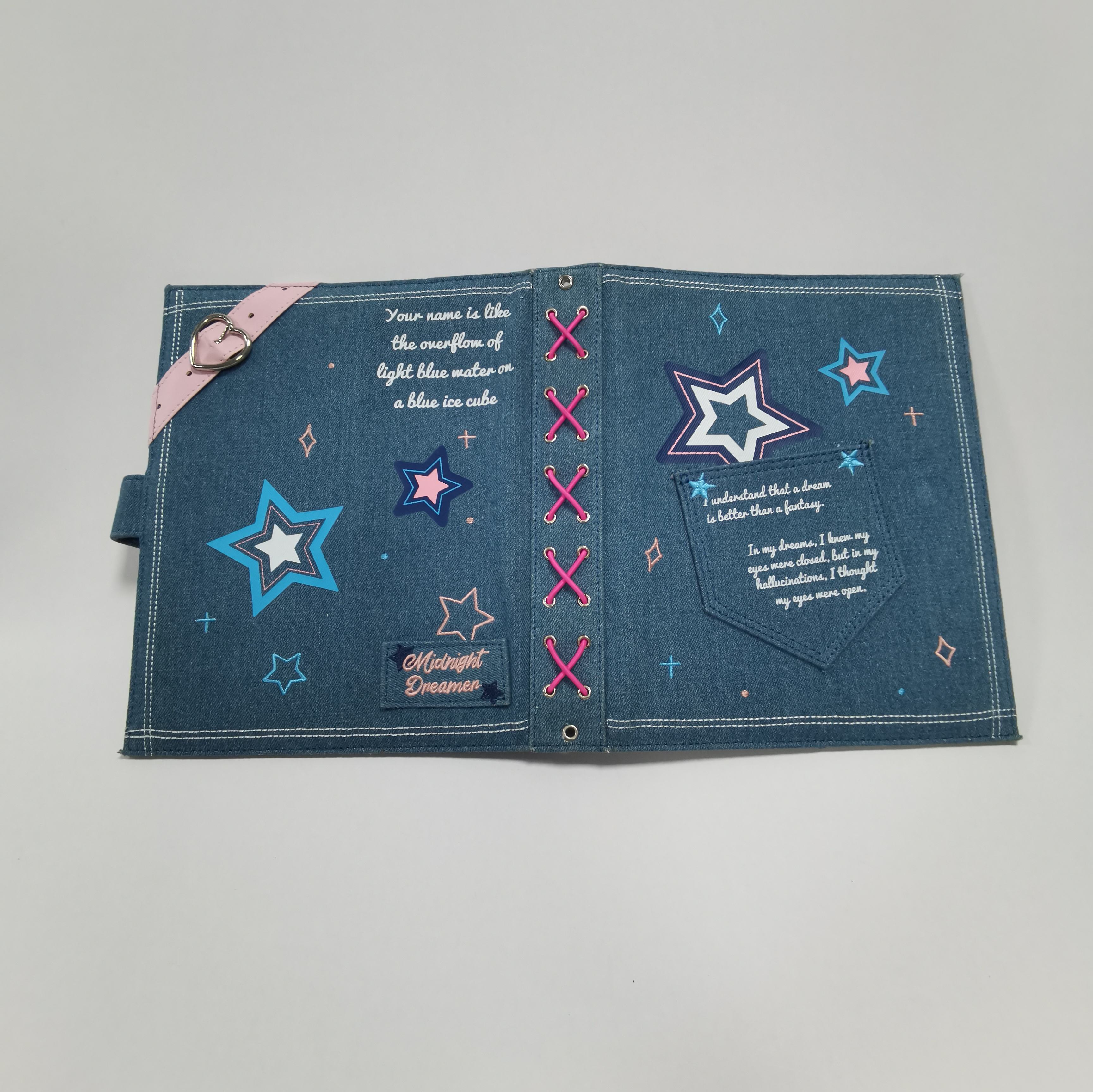 A5 リフィルバインダー デニム 6リングバインダー カスタムパッケージ