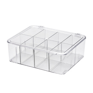 Caja de almacenamiento acrílica cuadrada moderna, almacenamiento de tarjetas pequeñas transparentes con tapa, mesa, acabado, caja de plástico sellada - Product Image 1