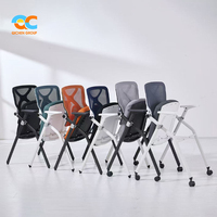 Chaise de formation ergonomique en maille, certifiée BIFMA, avec dossier en X, pliable, pour séminaires, durable, directement du fabricant
