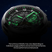 Montre chronographe mécanique automatique pour homme Mark Fairwhale, cadran Tri-Compax, aiguilles lumineuses, affichage de la date, bracelet en métal étanche FW-6055